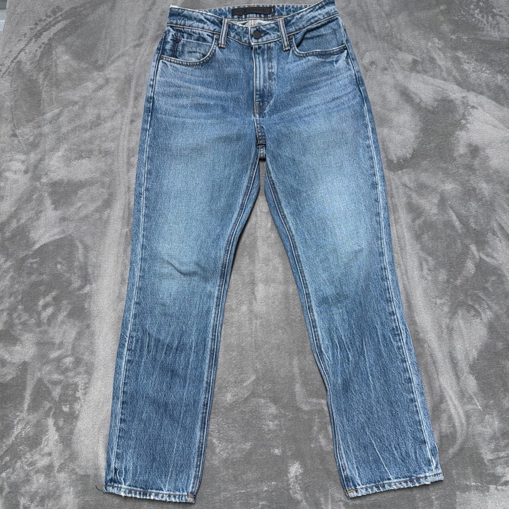 Alexander Wang Cult Jeans Womens 27 Blue High Rise Straight Leg Denim Distressed
